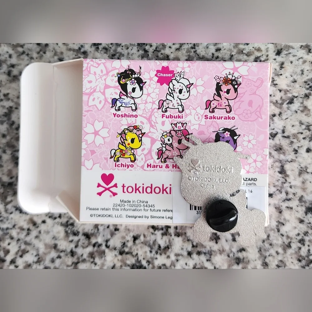 Open Box Tokidoki Cherry Blossom Unicorno Blind Box Enamel Pin Sakura